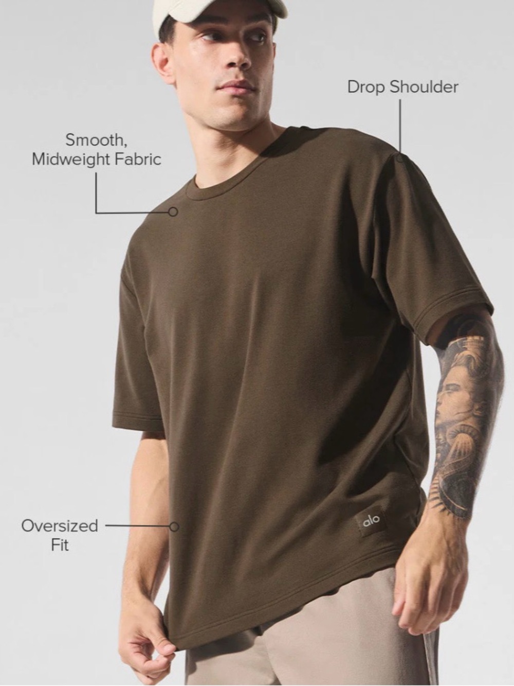 Alo Yoga Double Take Short Sleeve T-Shirt in Espresso Brown Men’s